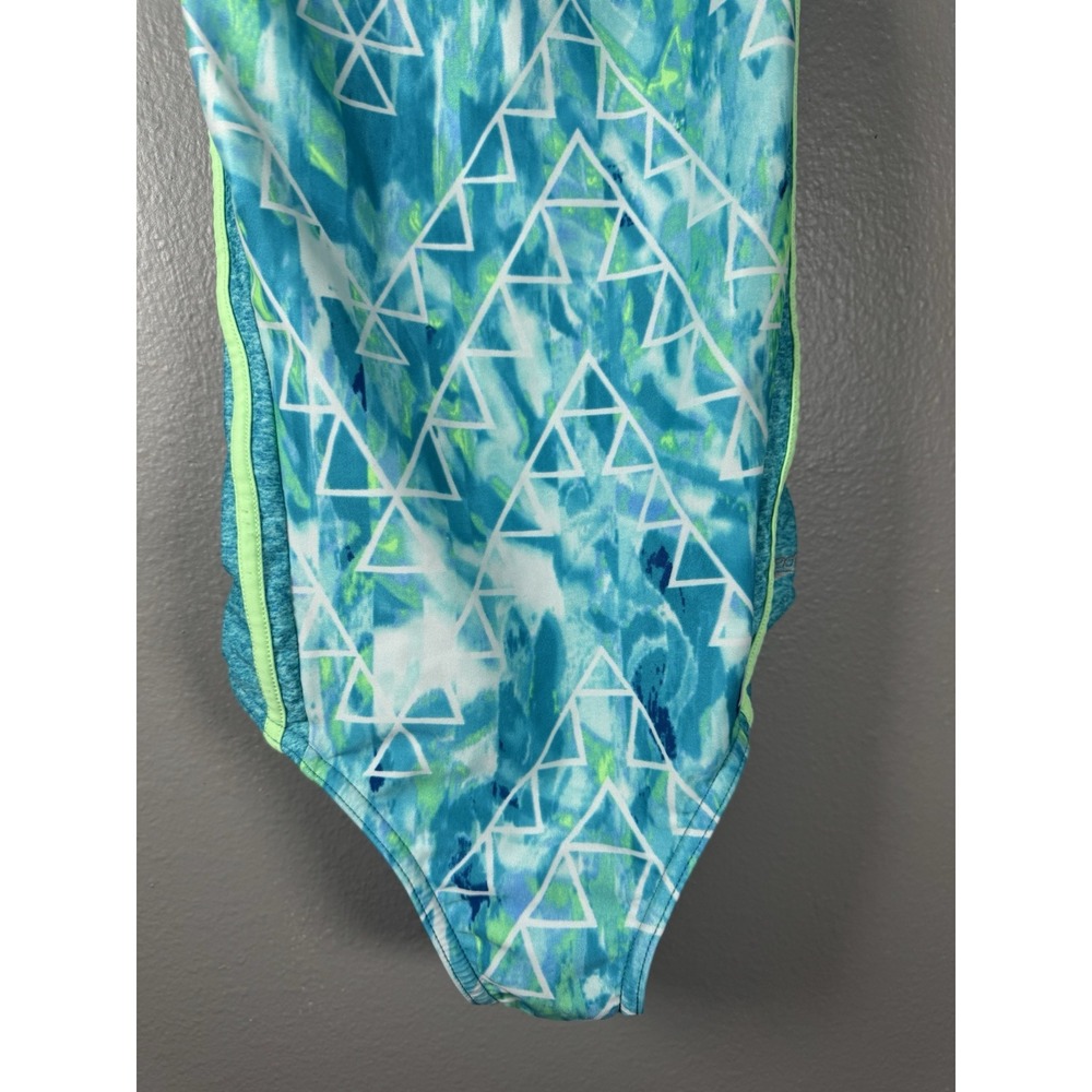 Speedo One-Piece Swimsuit Capri Breeze Splice Blue Teal Size 16 Girls - Picture 4 of 9